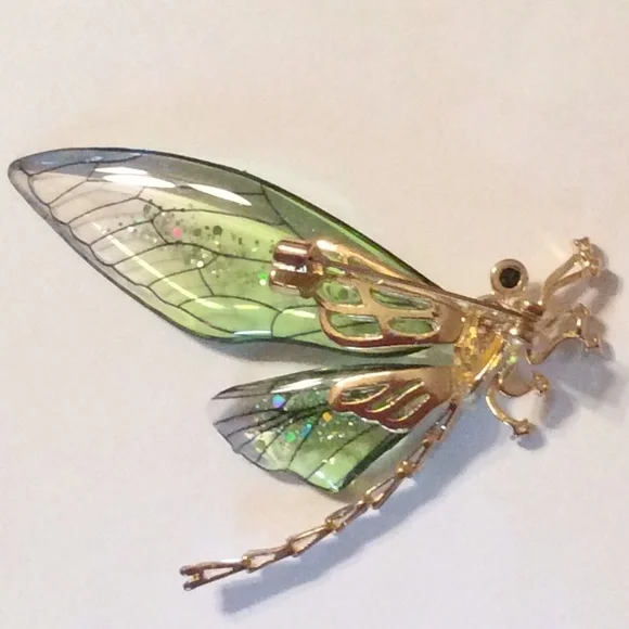 Green Dragonfly Brooch - Picture 3 of 6